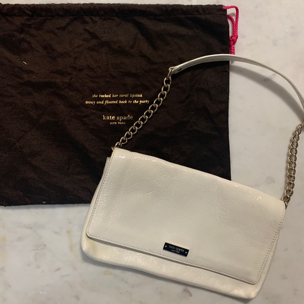 Small White Leather Kat Spade Bag